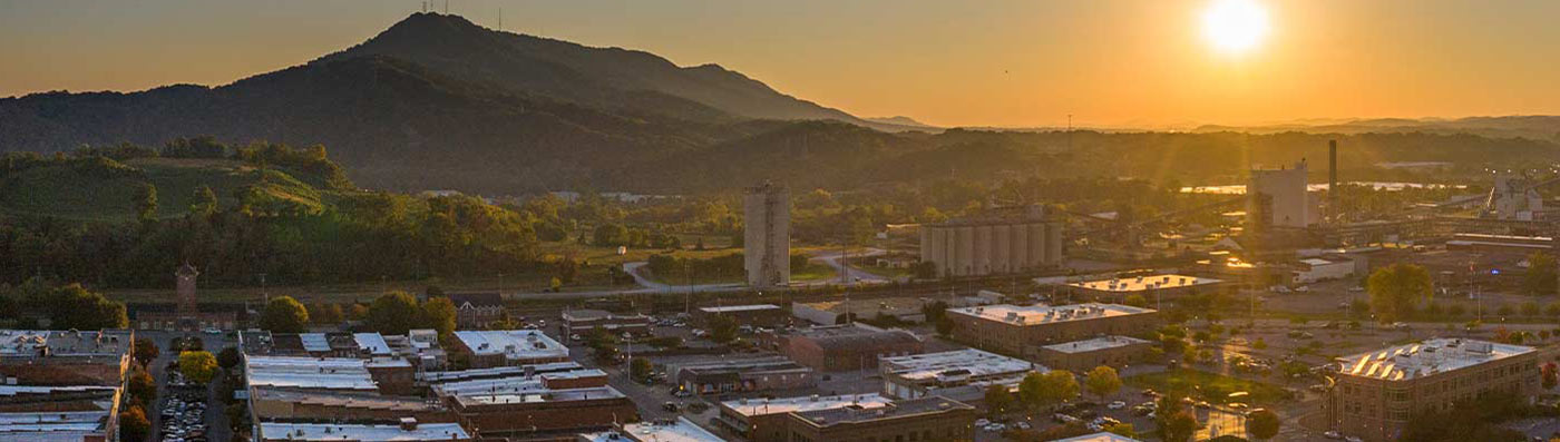 Aerial view of Kingsport, TN